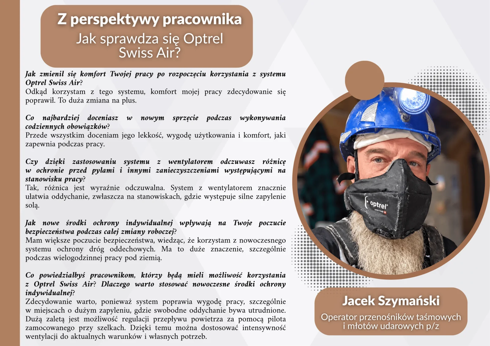 Z perspektywy pracownika – Jacek Szymański o systemie Optrel Swiss Air